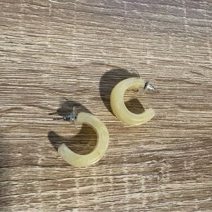 Elegant Cream Hoop Earrings